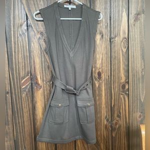 Lovers + Friends Mini Dress with Belt. Size Small. Olive Green.